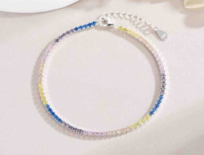 Pulsera de plata y cubic