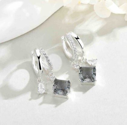 Aros huggies de plata italiana premium y cubic