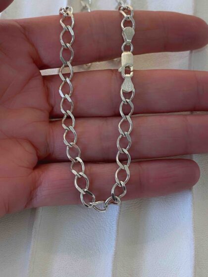 Cadena de plata forcet trenzado