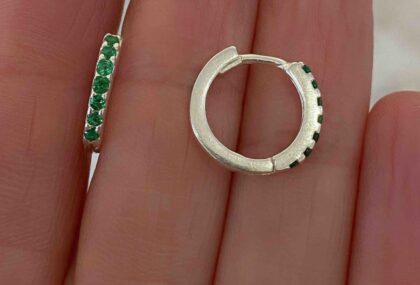 Aros argolla de plata y cubic