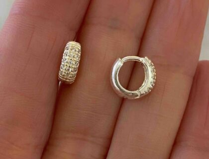 Aros argolla de plata italiana