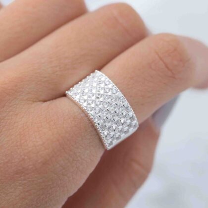 Anillo plata italiana premium y cubic