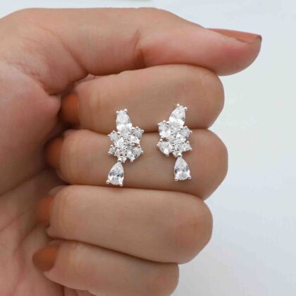 Aros de plata italiana y cubic