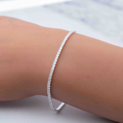 Pulsera de plata italiana y cubic